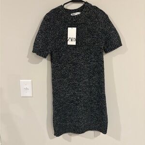 Zara Black and White Knit Dress
